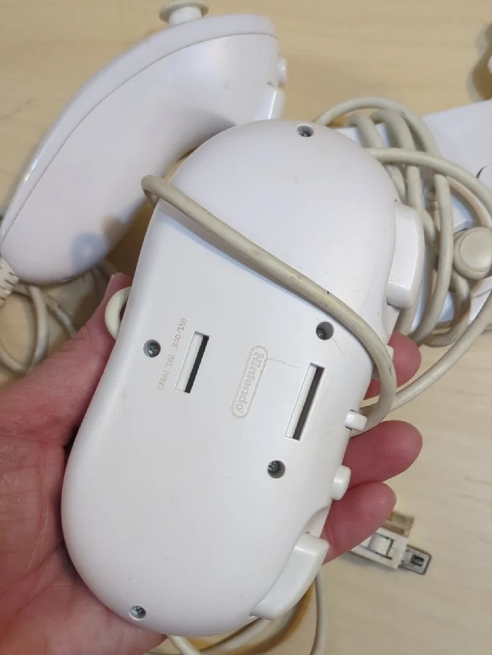 Nintendo White Wired Classic Wii Controllers with Matching Nunchuks